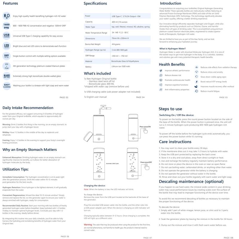 Airify Hydrogen Water Bottle